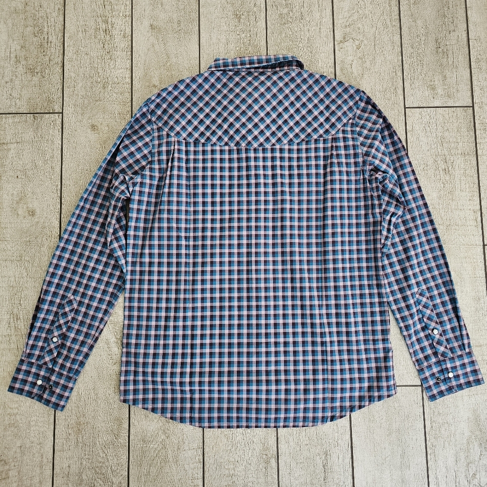 Stio Eddy Long Sleeve Shirt Mens Blue Check Hiking Outdoor Camping REI New NWT M - Picture 3 of 5